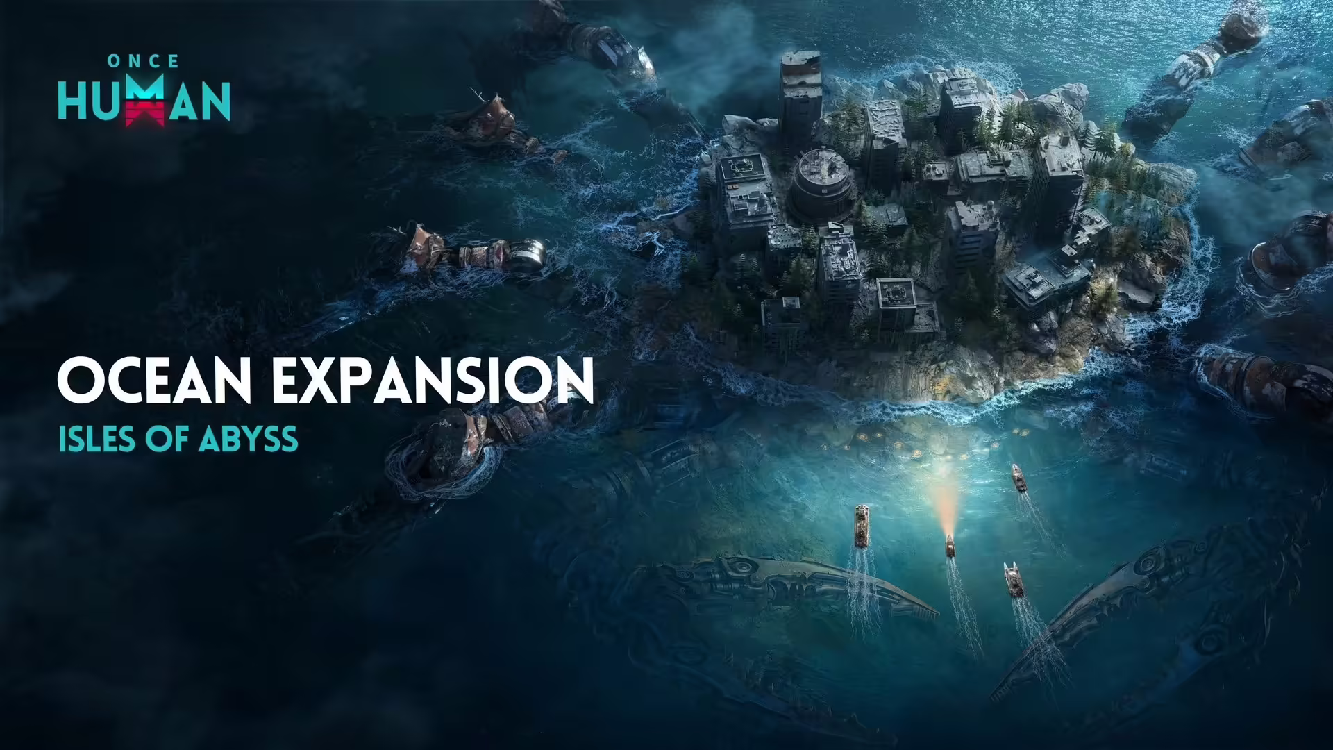 Sopravvissuti su una nave modulare in Once Human Isles of Abyss