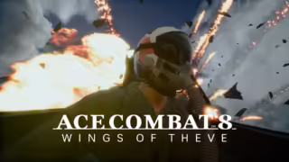 Un caccia F-22 Raptor in volo tra le nuvole in Ace Combat 8: Wings of Theve