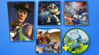 Gameplay di Toy Story: Retro Roundup! che mostra una schermata di gioco classico