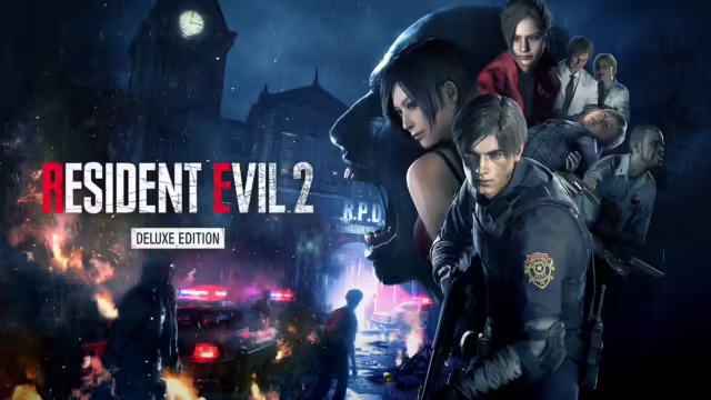 Immagine promozionale di Leon S. Kennedy e Claire Redfield da Resident Evil 2, 3 e 4 su Nintendo Switch 2.