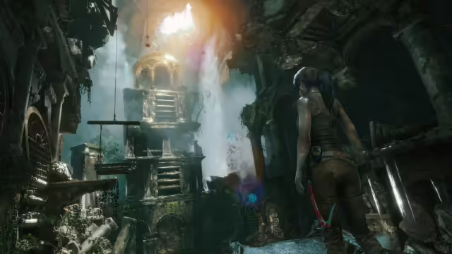 Lara Croft in azione in Rise of the Tomb Raider: 20 Year Celebration su Nintendo Switch 2